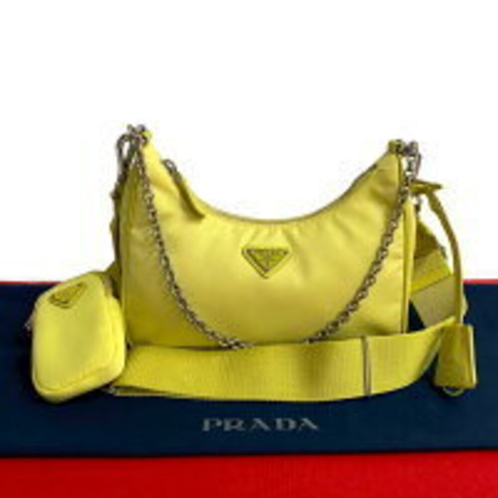 Prada Re Edition Triangular Logo Nylon Saffiano C… - image 1